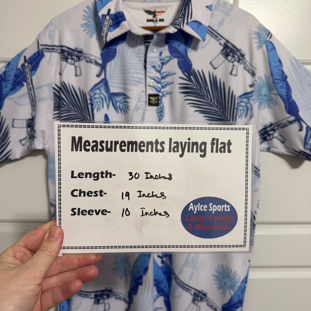 Eagle Six Shirt Mens Large Breezy Palms Golf Polo AK USA America Hawaiian - Picture 2 of 9
